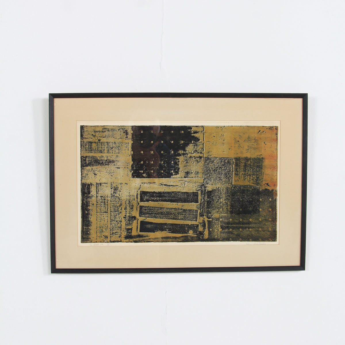 Mid-Century Swedish Brutalist Abstract Silk Screen Print