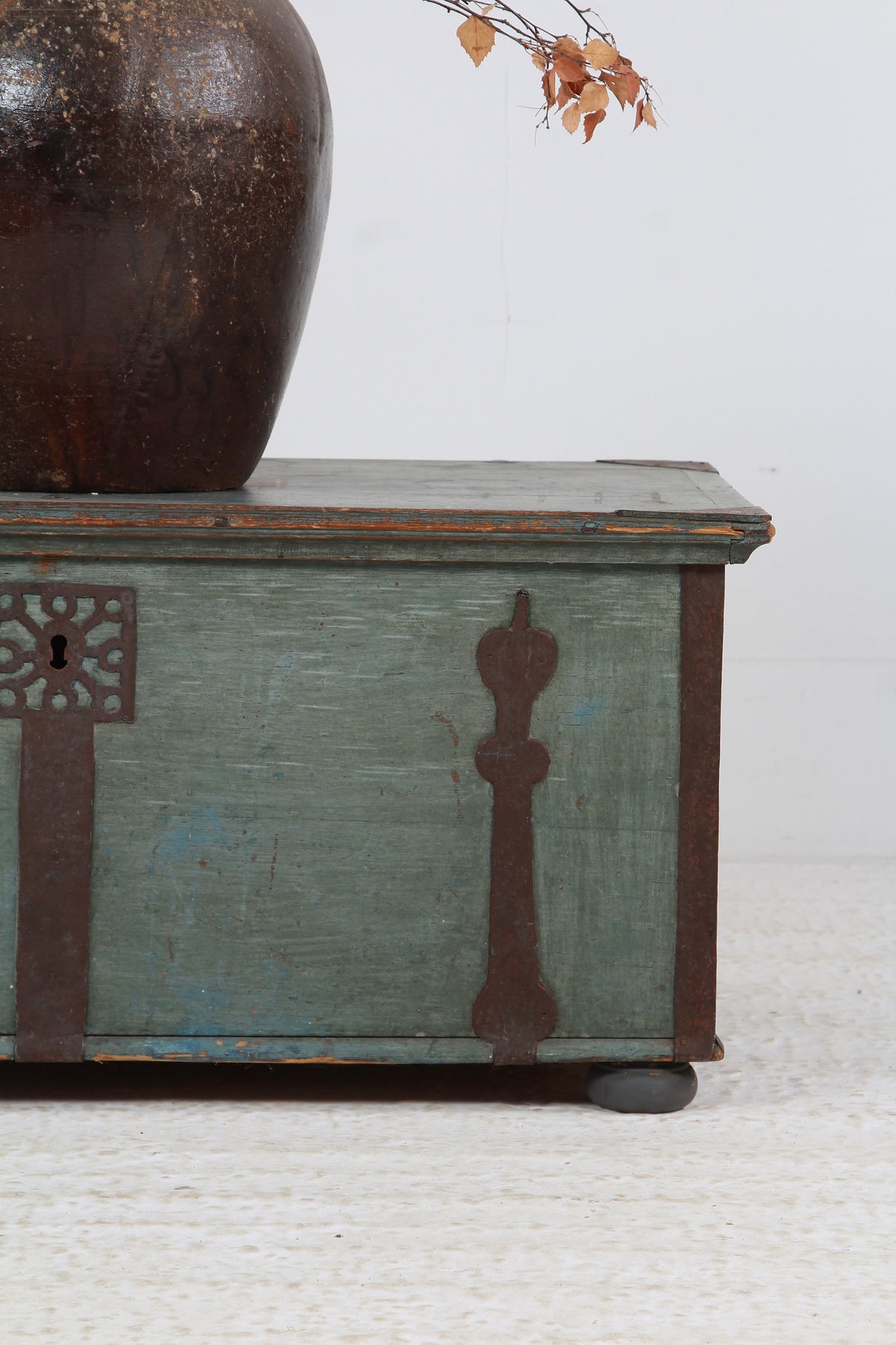 Swedish 19thC Painted Marriage Trunk Dated  1826