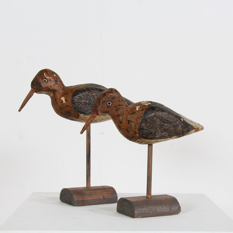 Exceptional French 20thC Decoy Cork Wading Birds