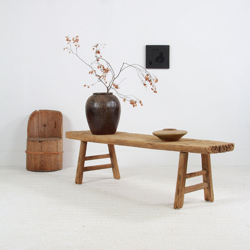 CHARMING RUSTIC WABI SABI WOODEN COFFEE TABLE