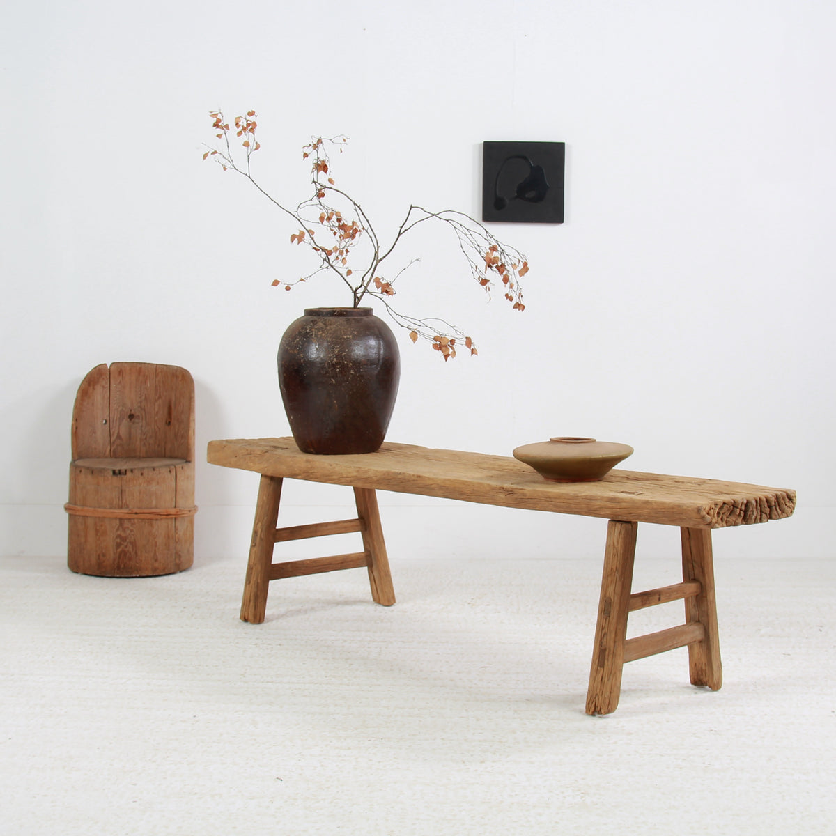 CHARMING RUSTIC WABI SABI WOODEN COFFEE TABLE