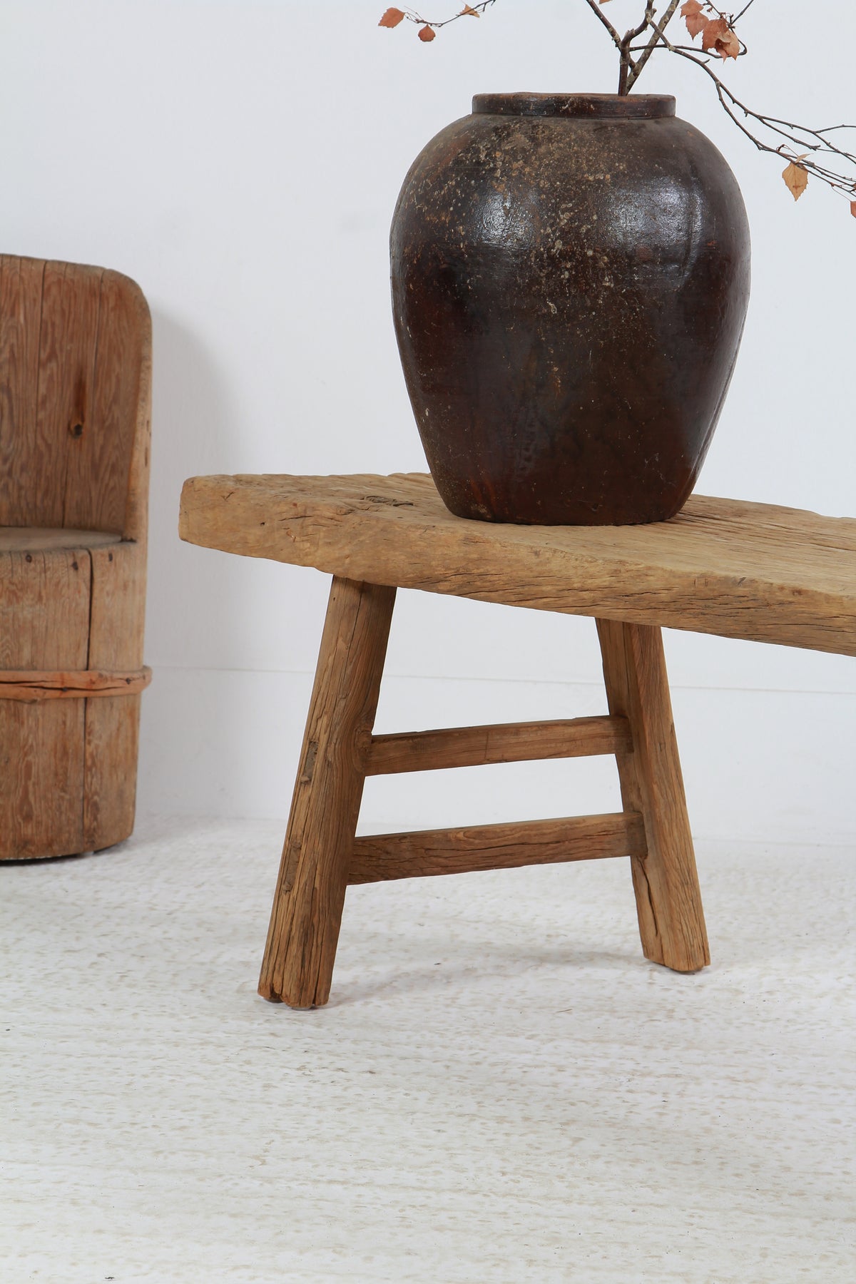 CHARMING RUSTIC WABI SABI WOODEN COFFEE TABLE