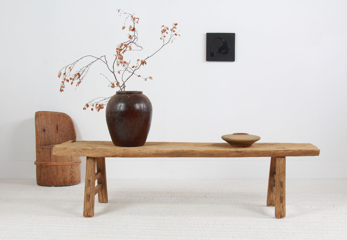 CHARMING RUSTIC WABI SABI WOODEN COFFEE TABLE