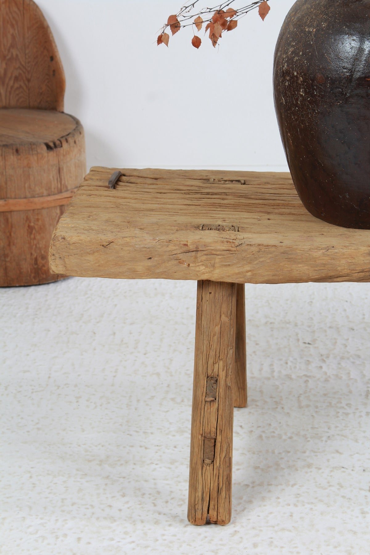 CHARMING RUSTIC WABI SABI WOODEN COFFEE TABLE