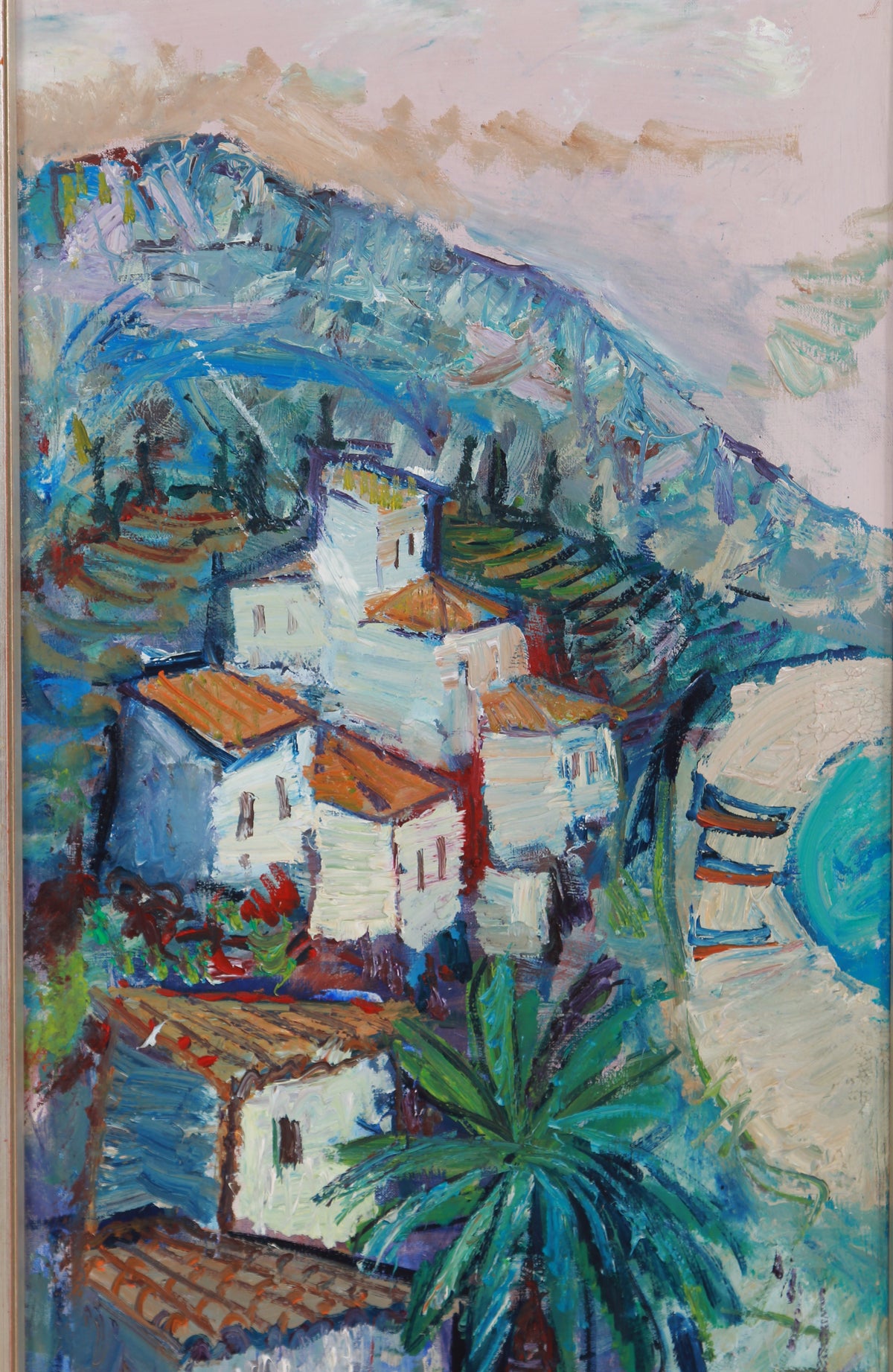 BERTIL WAHLBERG OIL ON CANVAS OF A MEDITERRANEAN COASTAL SCENE