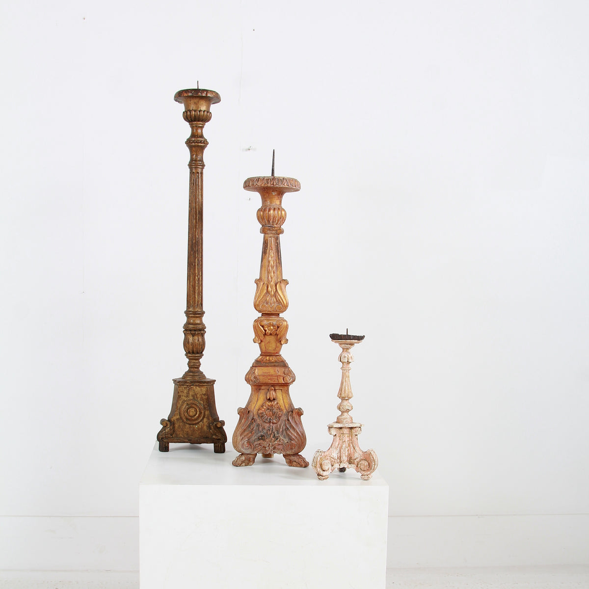 A Wonderful Collection of Continental 19thC Pricket Candlesticks