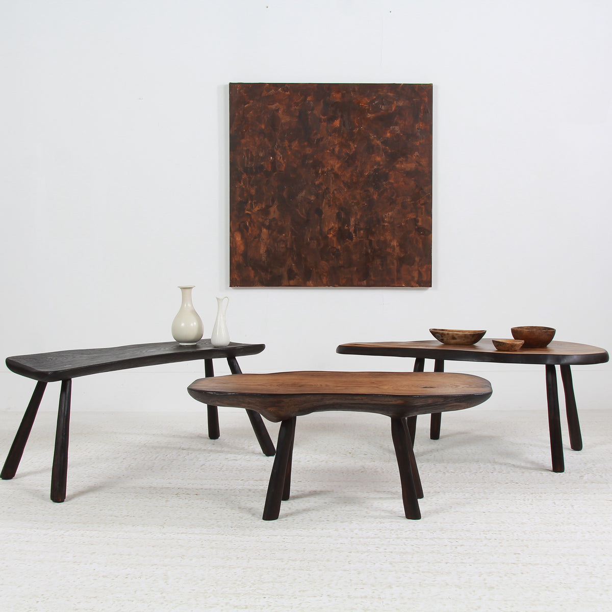 Collection of Mature Oak Japanese-Inspired Organic Coffee Tables