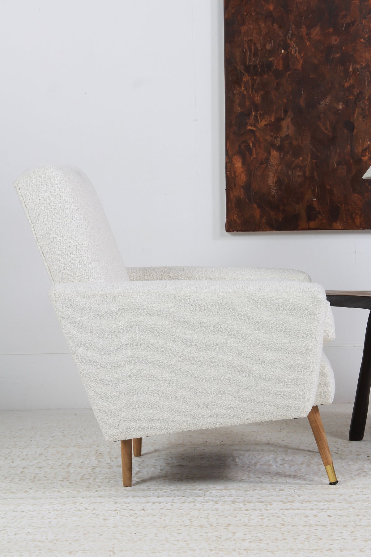 FRENCH MID-CENTURY LOUNGE CHAIR IN BOUCLE