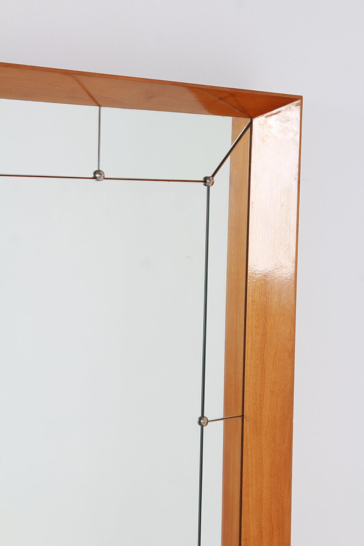 Elegant Swedish Large Scale Mid-Century Walnut Wall Mirror