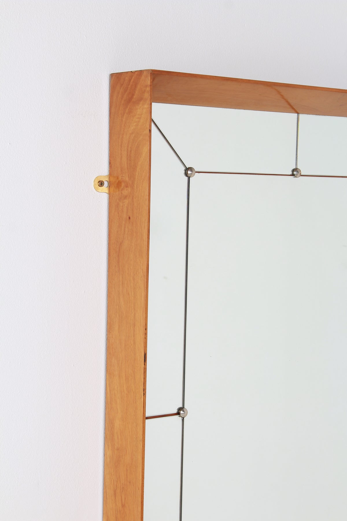 Elegant Swedish Large Scale Mid-Century Walnut Wall Mirror