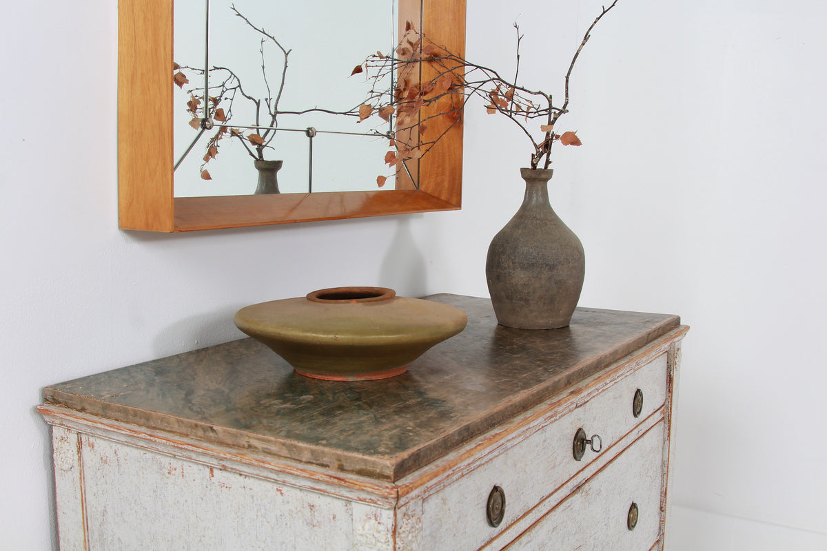 Swedish Gustavian Painted 18thC Commode with Faux Marble Top