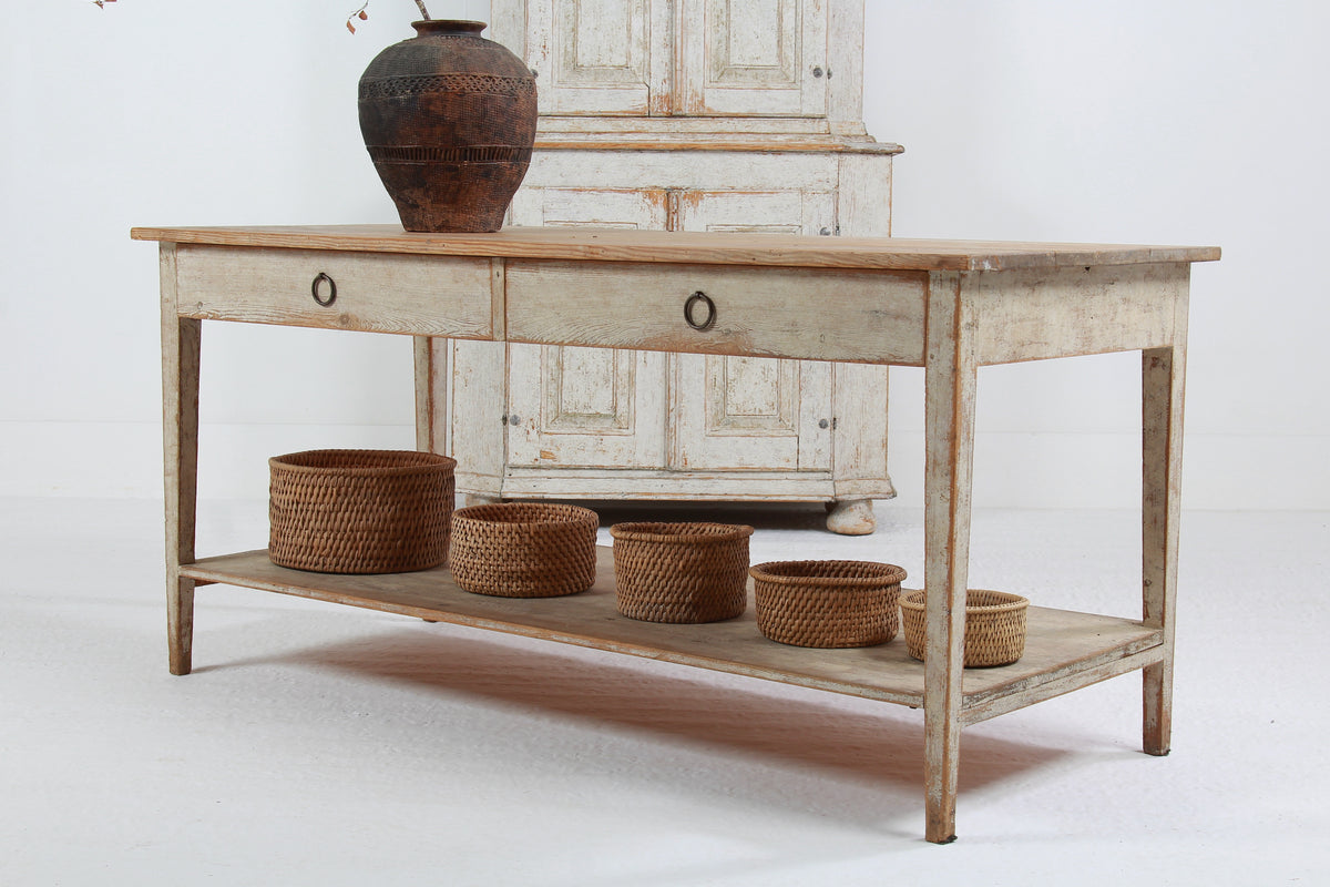 STUNNING SWEDISH COUNTRY HOUSE 19THC CONSOLE/SERVING TABLE