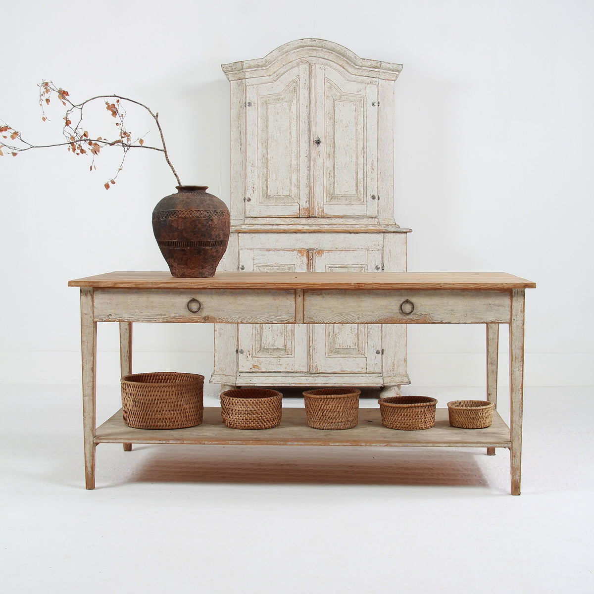 STUNNING SWEDISH COUNTRY HOUSE 19THC CONSOLE/SERVING TABLE