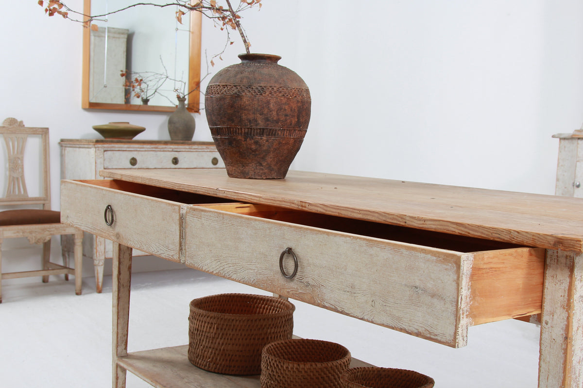 STUNNING SWEDISH COUNTRY HOUSE 19THC CONSOLE/SERVING TABLE