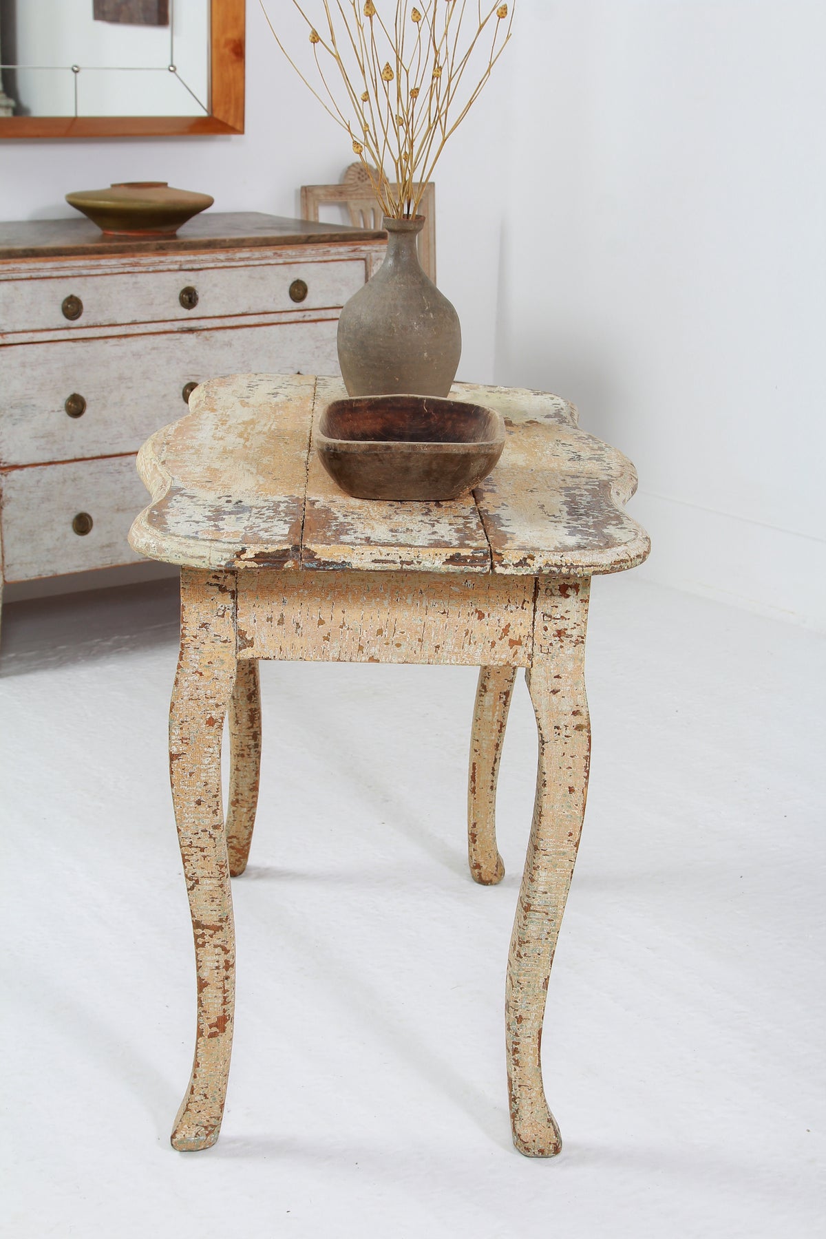 A 18th Century Swedish Rococo Painted Side /Lamp Table