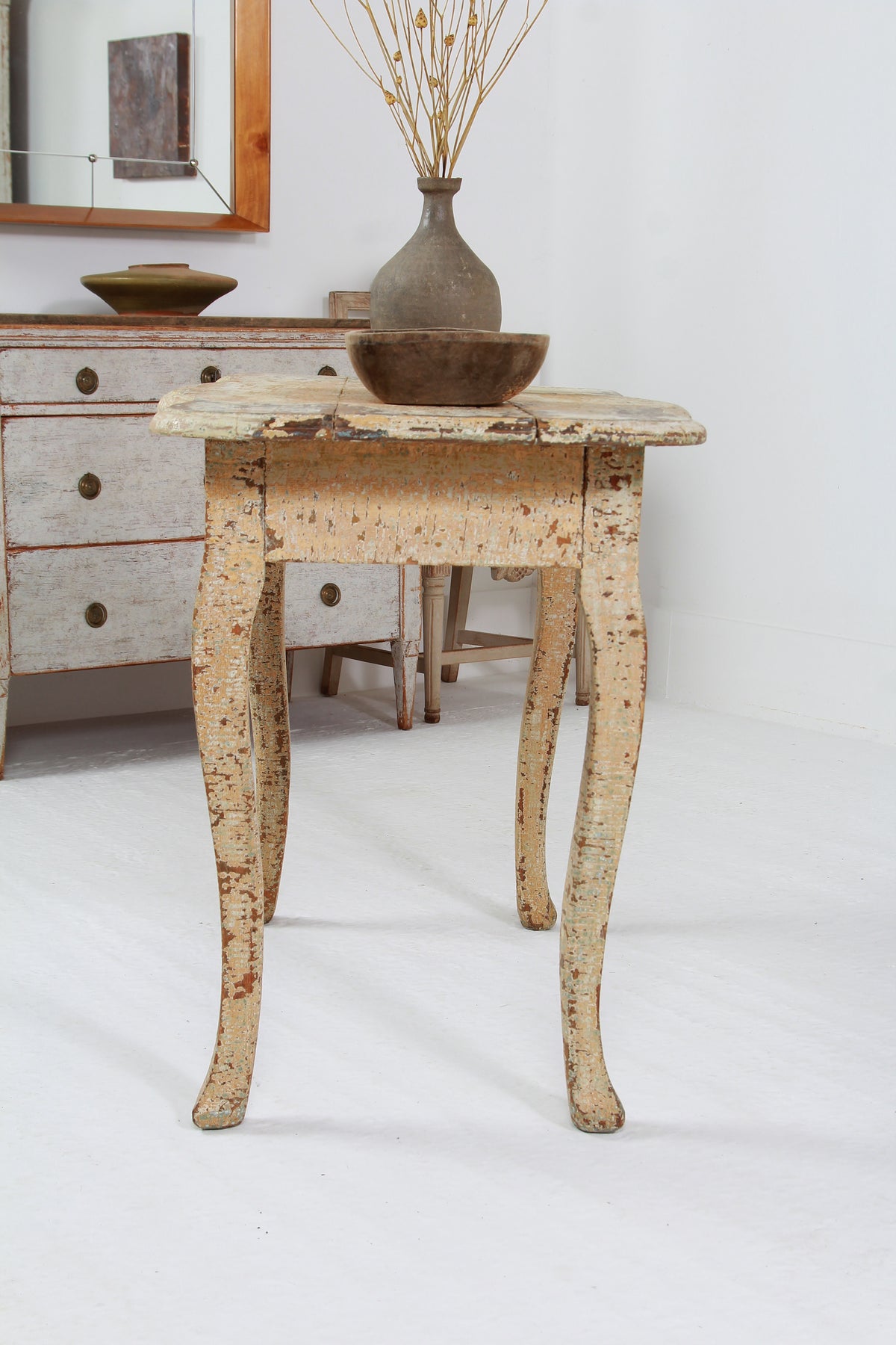 A 18th Century Swedish Rococo Painted Side /Lamp Table