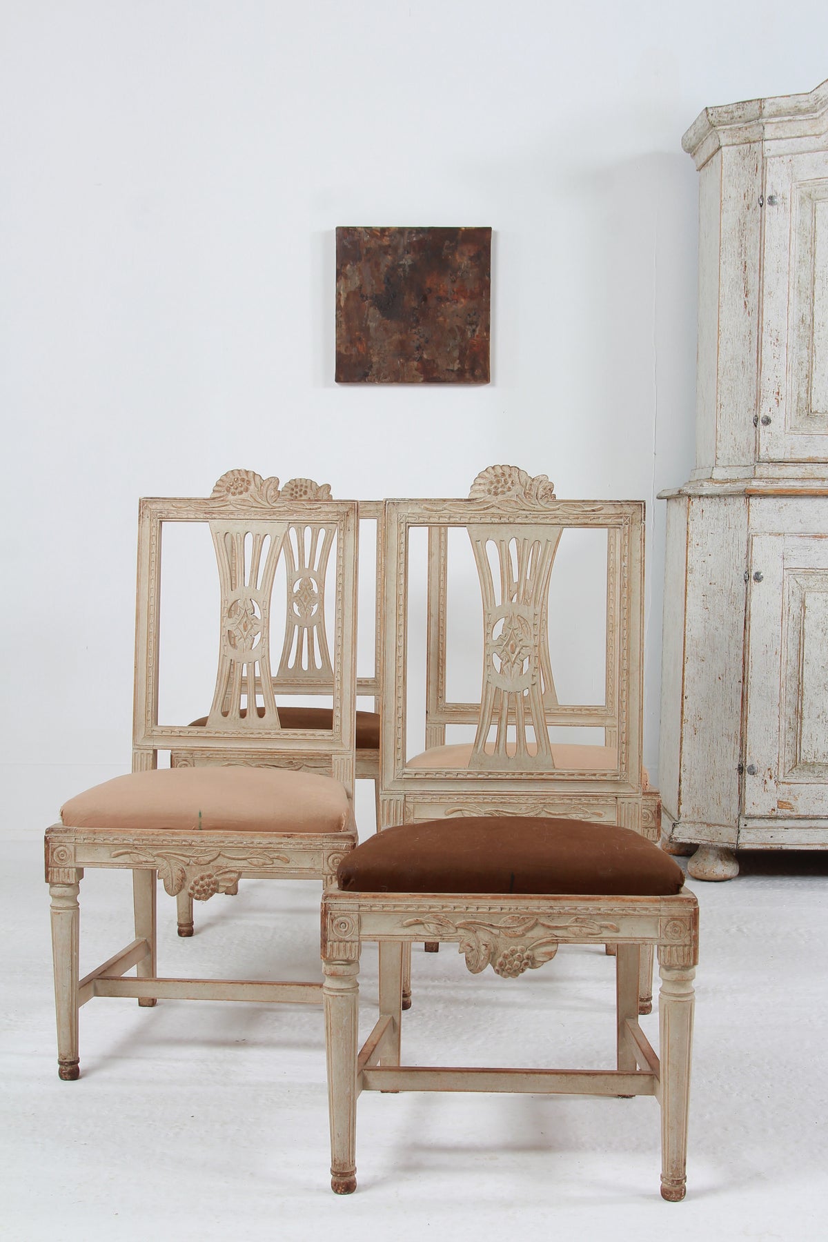 Set of Four 19thC Swedish Late Gustavian Lindome Dining Chairs