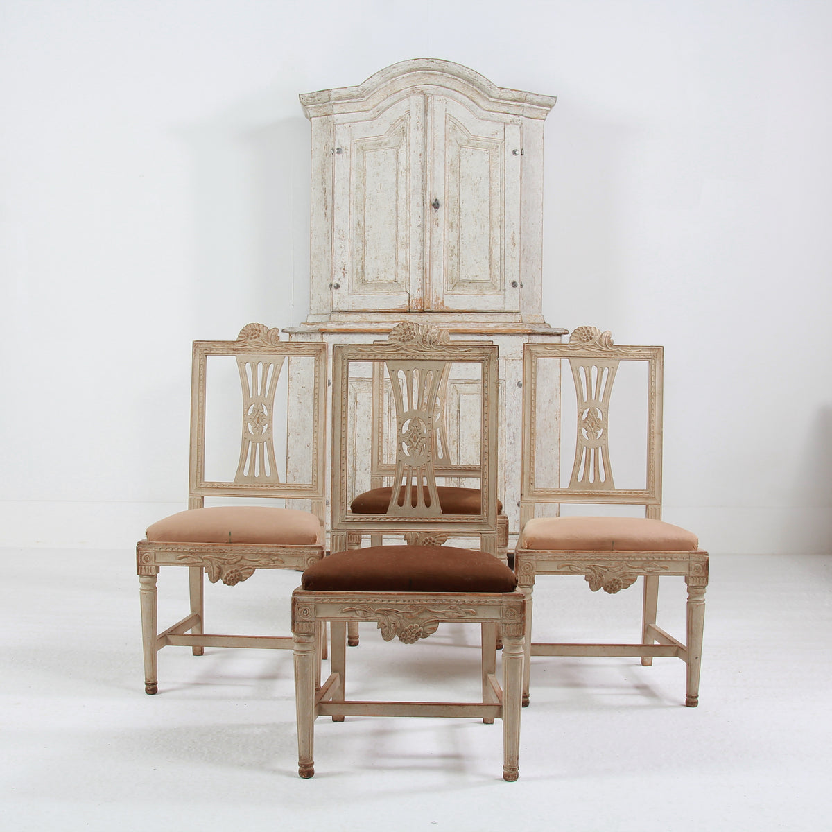 Set of Four 19thC Swedish Late Gustavian Lindome Dining Chairs