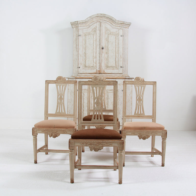 Set of Four 19thC Swedish Late Gustavian Lindome Dining Chairs