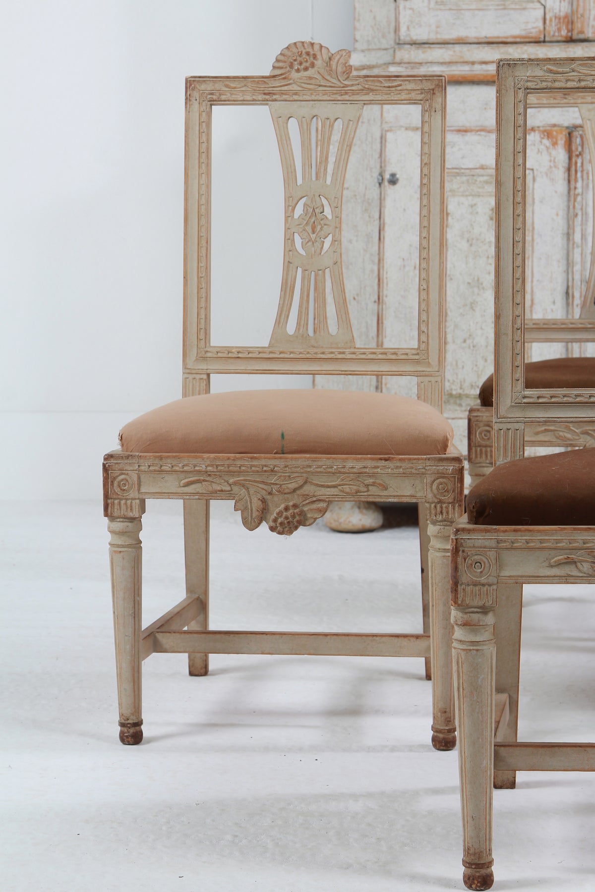 Set of Four 19thC Swedish Late Gustavian Lindome Dining Chairs