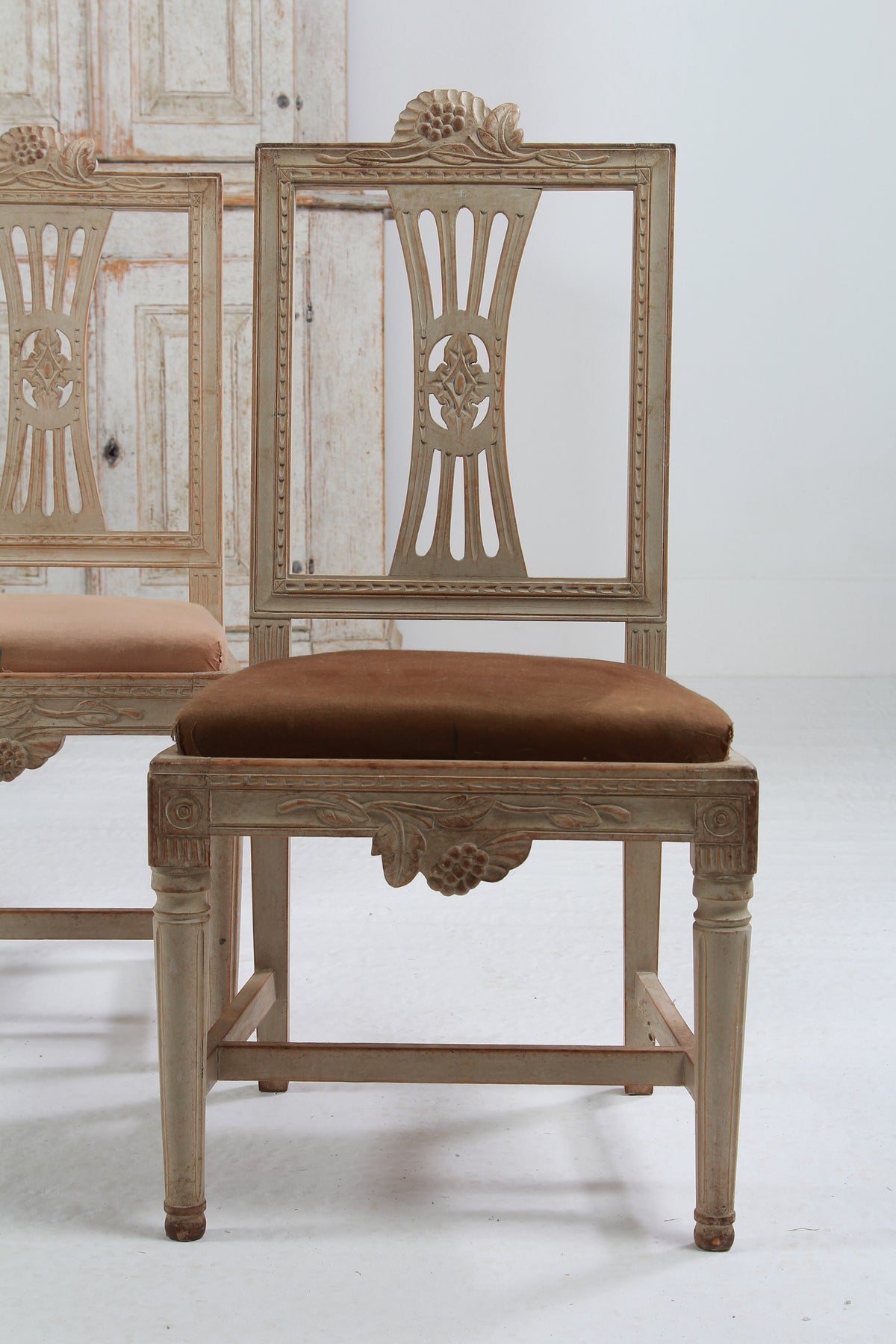 Set of Four 19thC Swedish Late Gustavian Lindome Dining Chairs