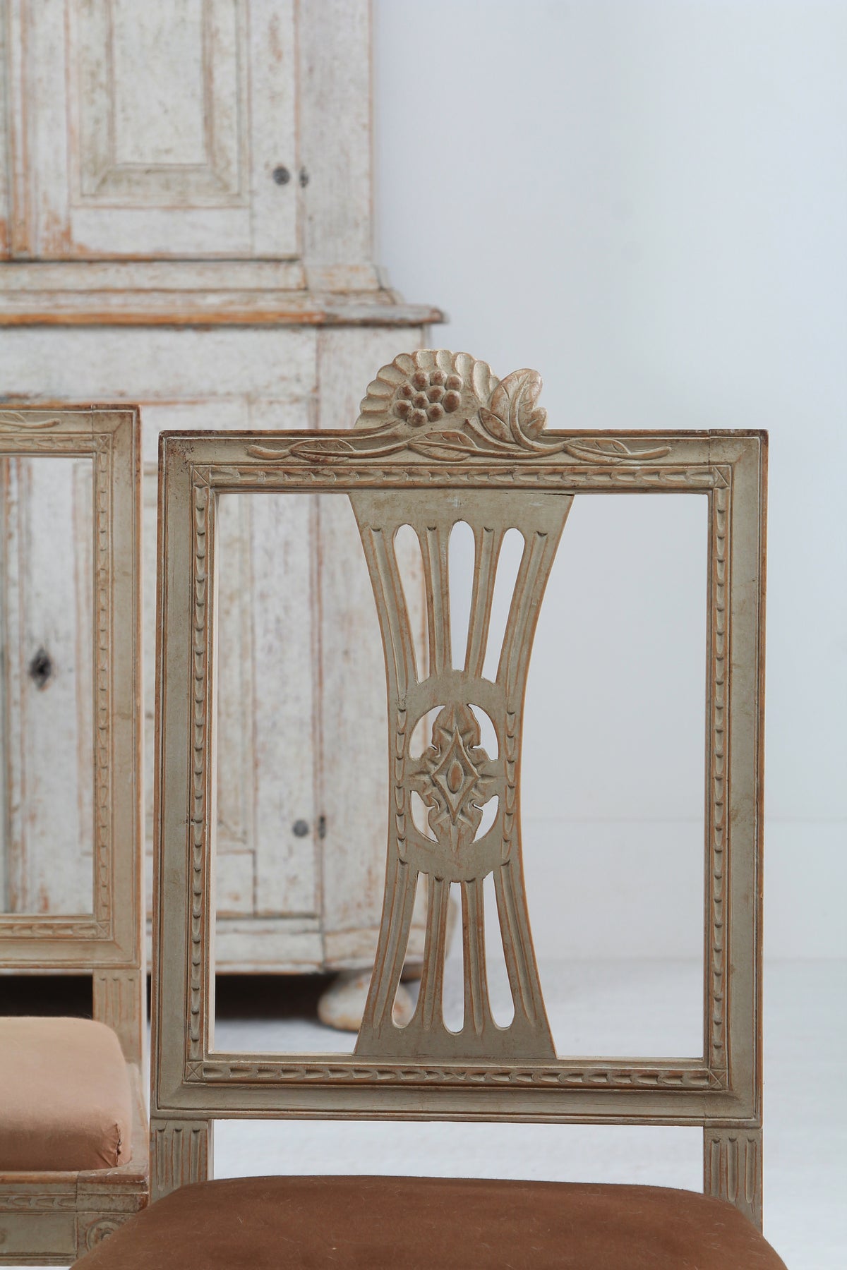 Set of Four 19thC Swedish Late Gustavian Lindome Dining Chairs