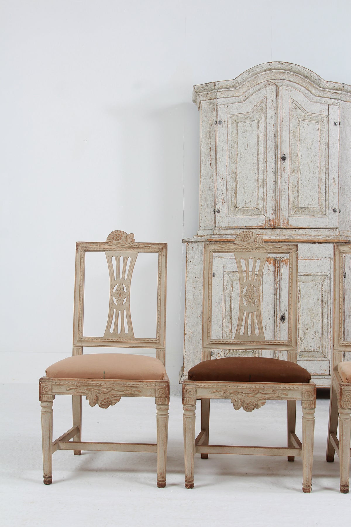 Set of Four 19thC Swedish Late Gustavian Lindome Dining Chairs