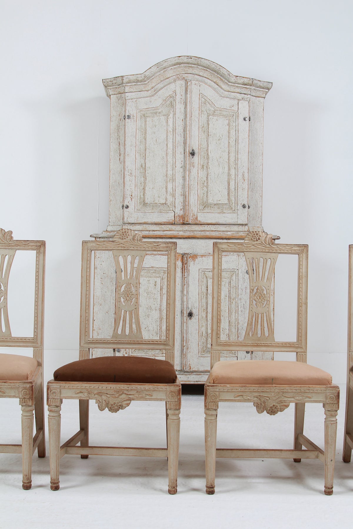 Set of Four 19thC Swedish Late Gustavian Lindome Dining Chairs