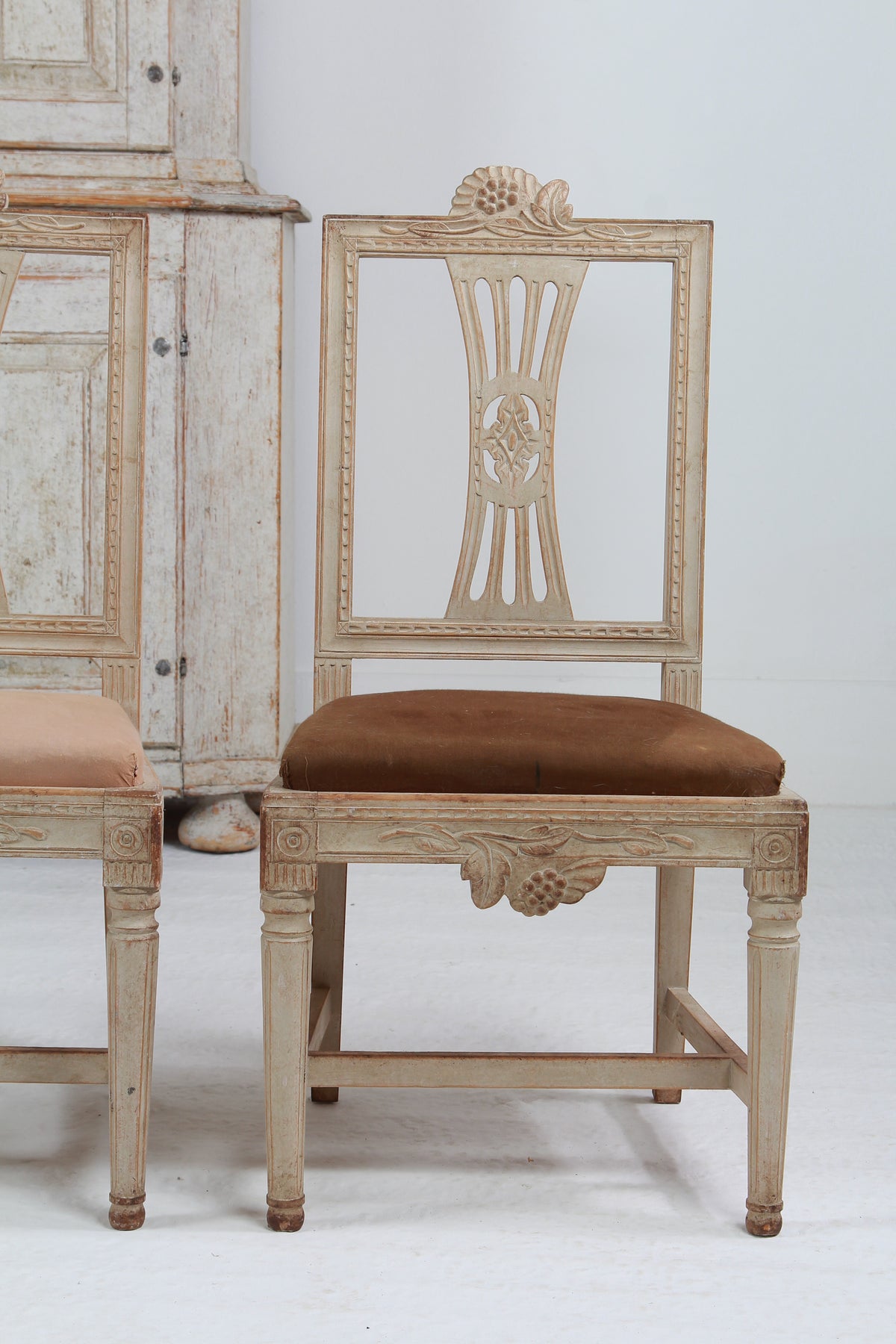 Set of Four 19thC Swedish Late Gustavian Lindome Dining Chairs