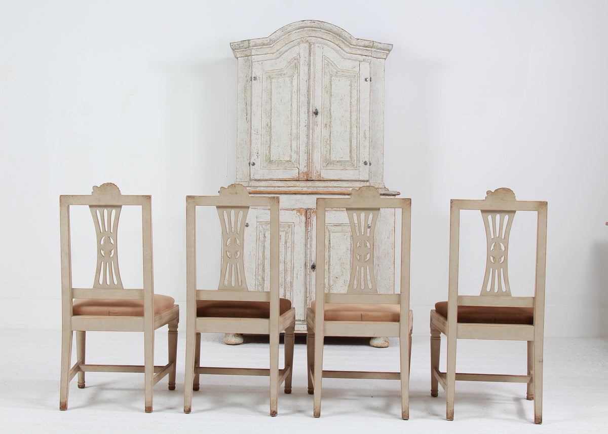 Set of Four 19thC Swedish Late Gustavian Lindome Dining Chairs