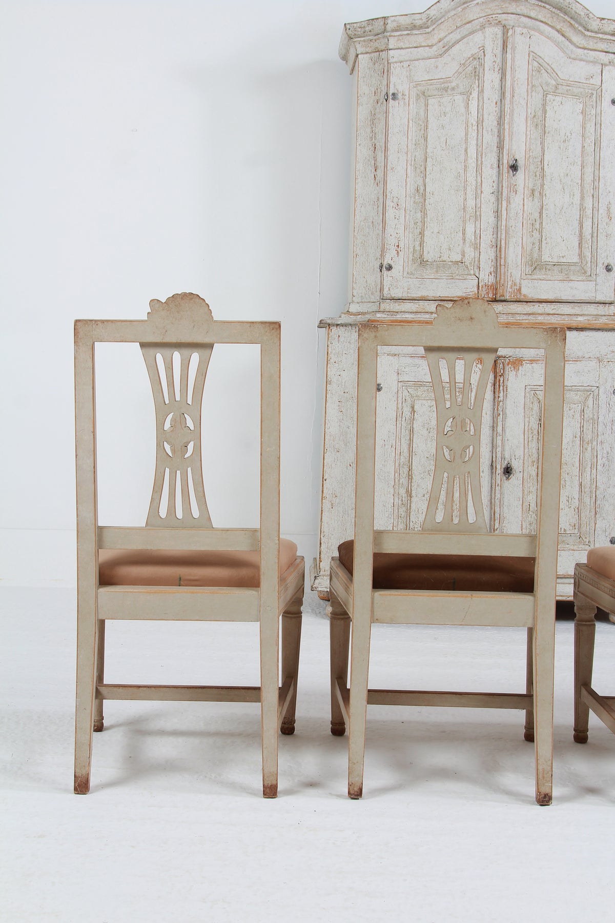 Set of Four 19thC Swedish Late Gustavian Lindome Dining Chairs