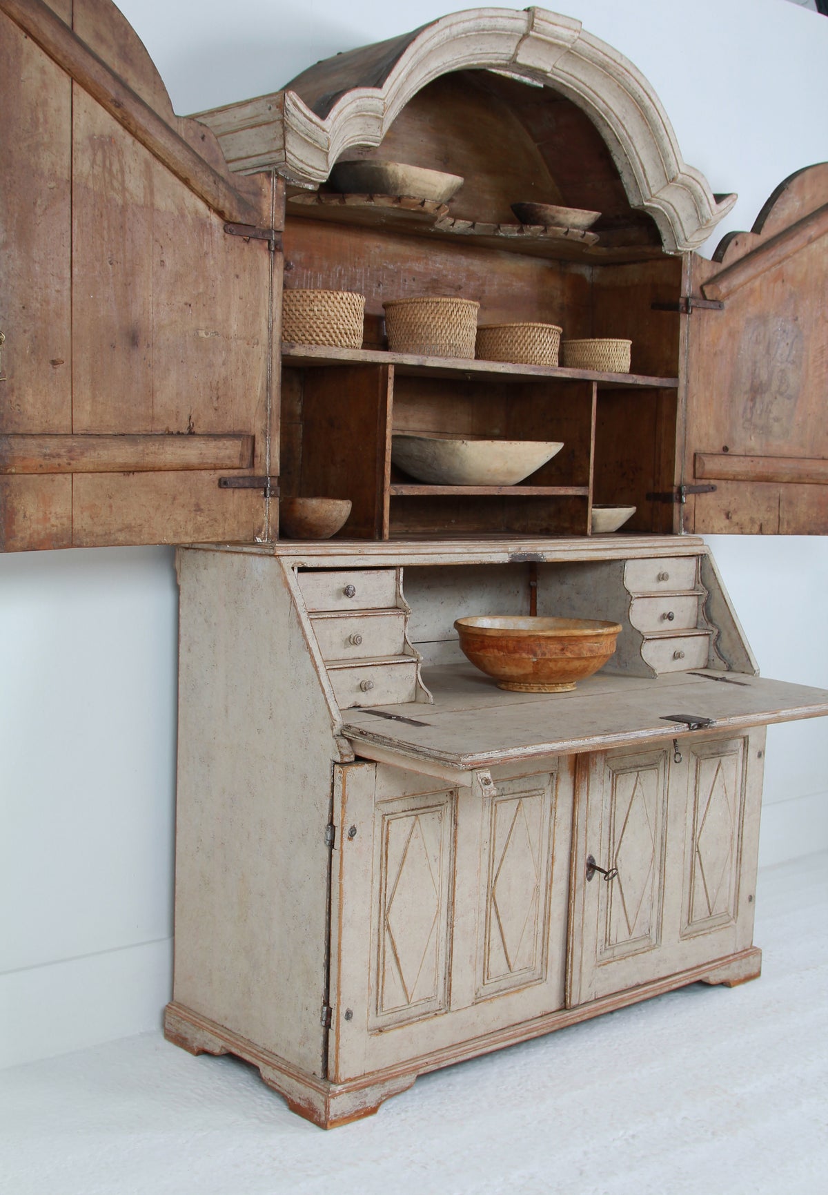 Magnificent Swedish  18thC Grand Scale Rococo Period Secretaire