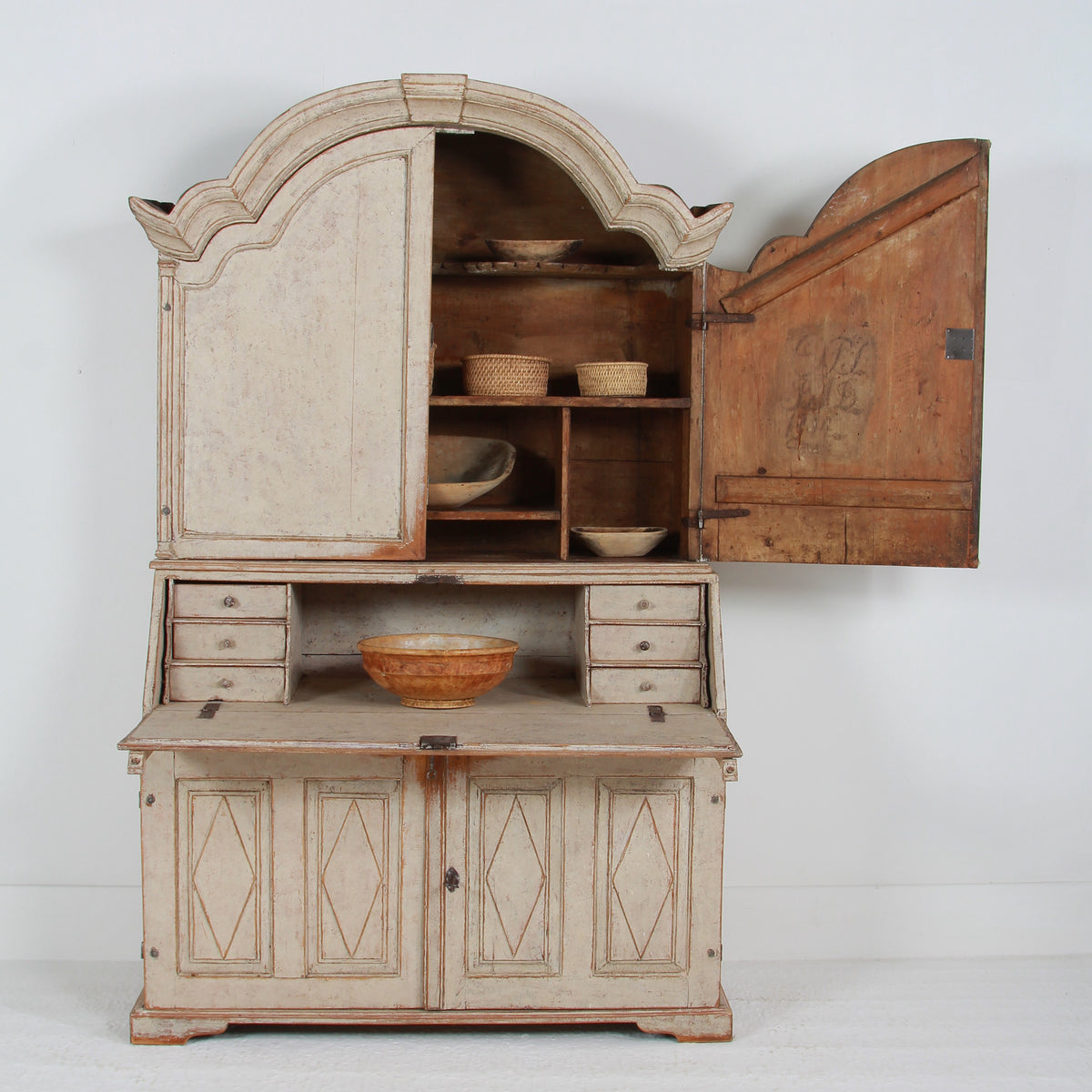 Magnificent Swedish  18thC Grand Scale Rococo Period Secretaire