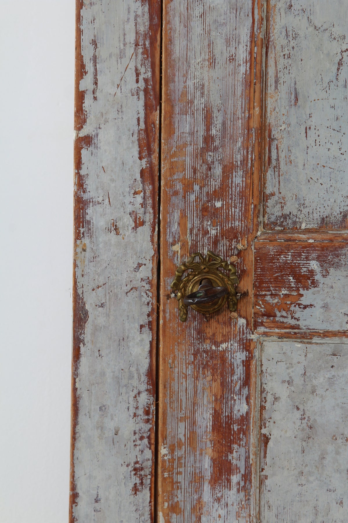 A Rare Swedish 18thC Gustavian Painted Harlequin Cabinet in Original Paint