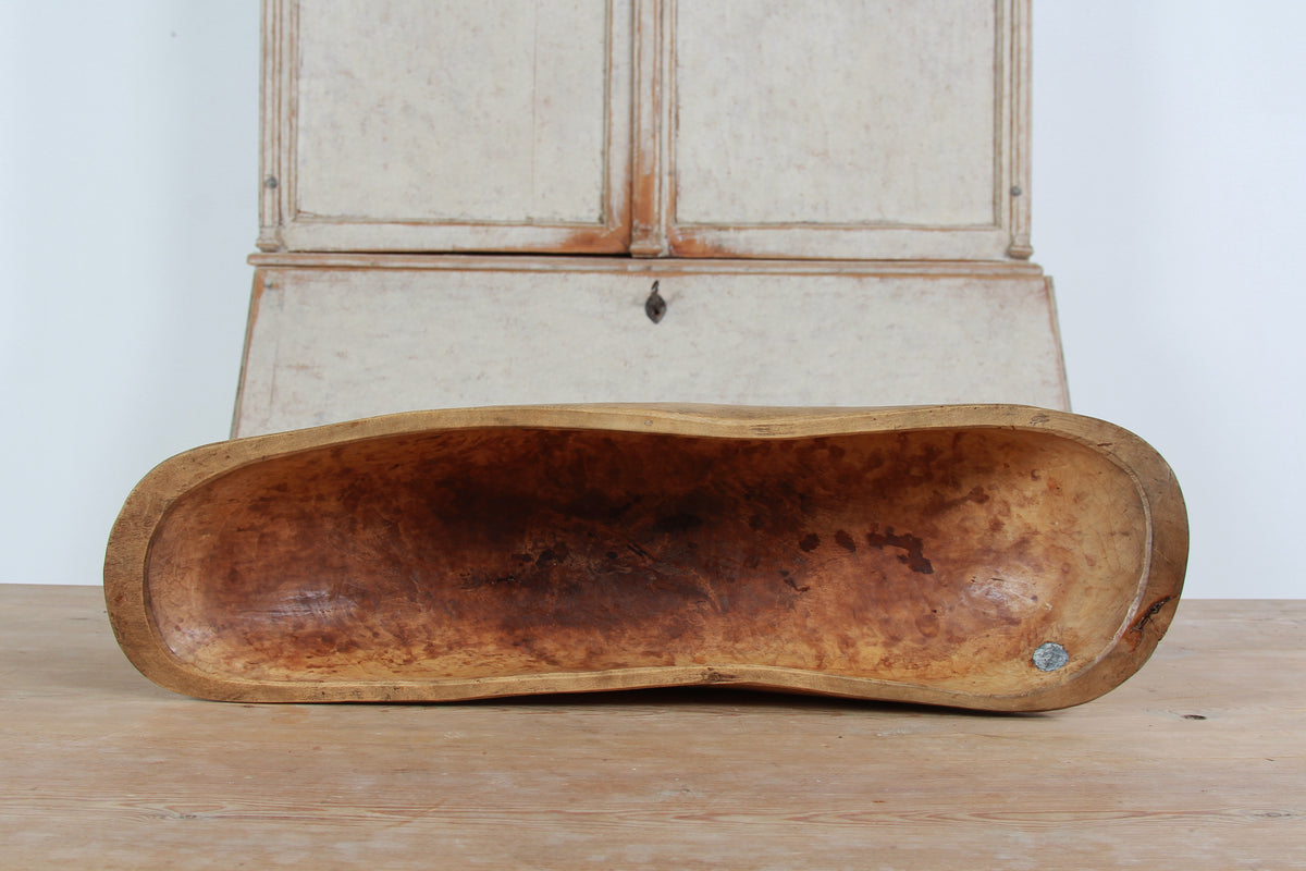 A beautiful Large Scandinavian 19thC Dugout Trough Initialed & Dated 1833