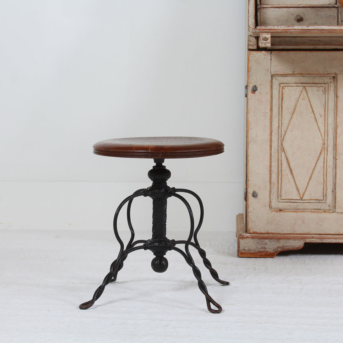 American Industrial Revolving Piano/Stool Made By The Tonk Company