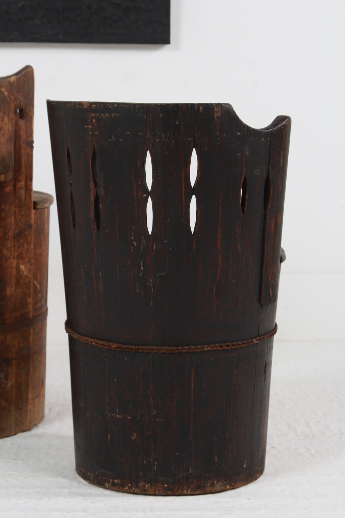 AUTHENTIC JAPANESE MARKET TRADER PINE BARREL CHAIRS