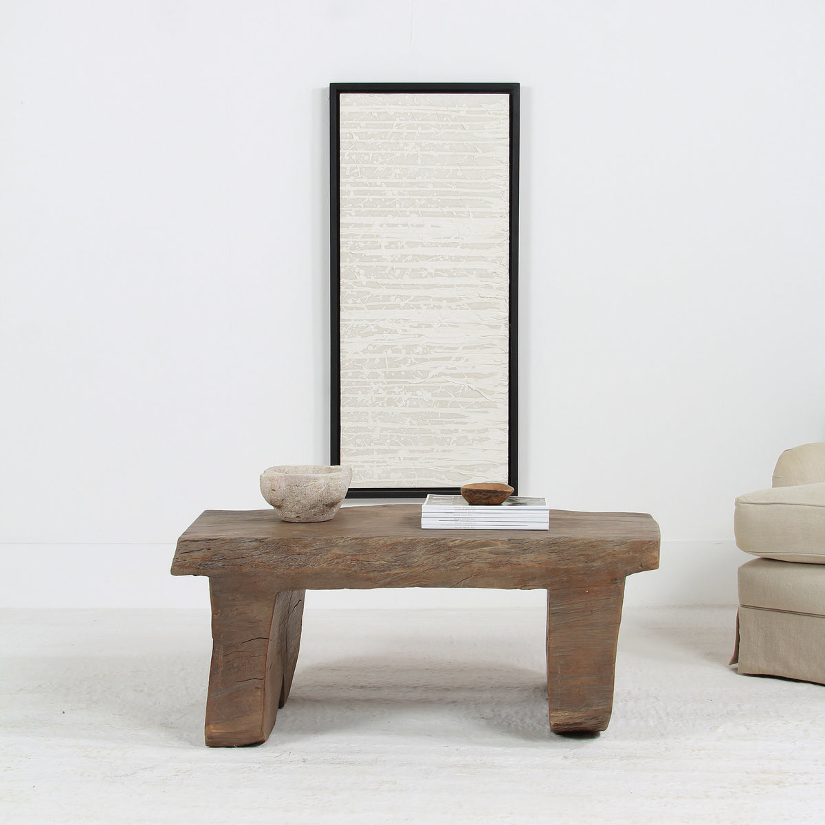 BRUTALIST WABI SABI ELM SLAB COFFEE TABLE