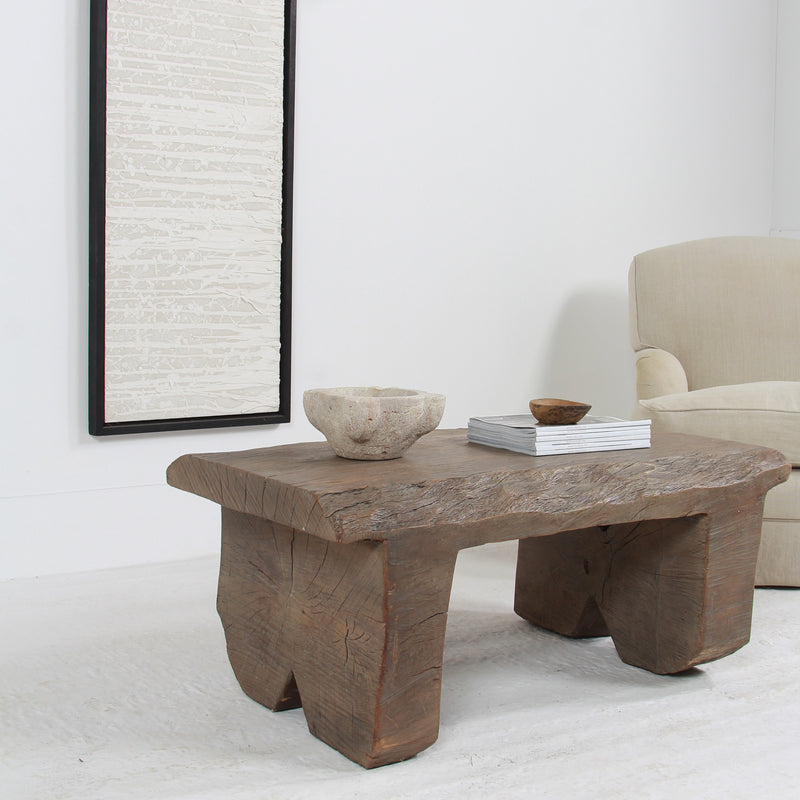 BRUTALIST WABI SABI ELM SLAB COFFEE TABLE