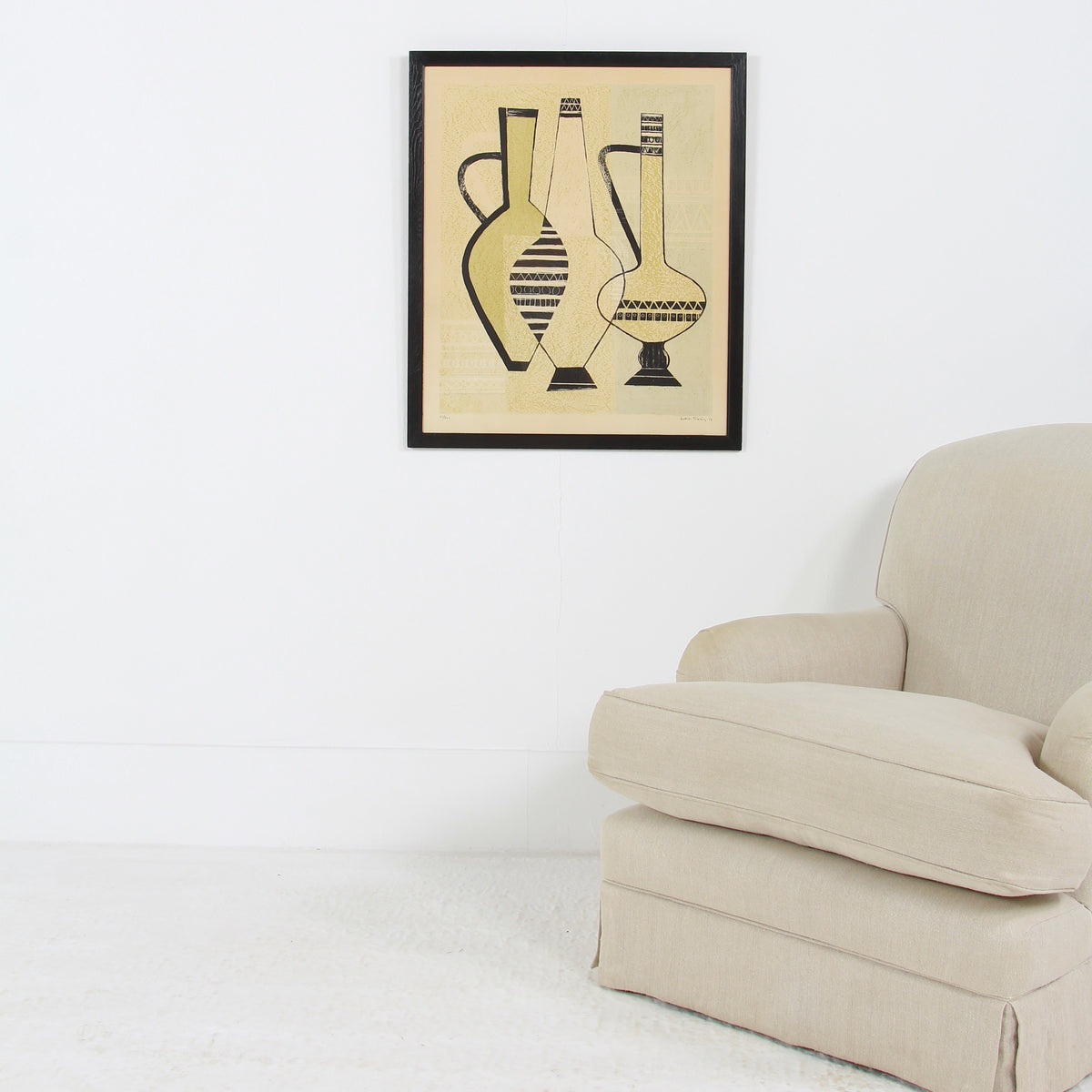 Swedish Artist Theodor Esaias Thorén Framed Composition Print with Vases