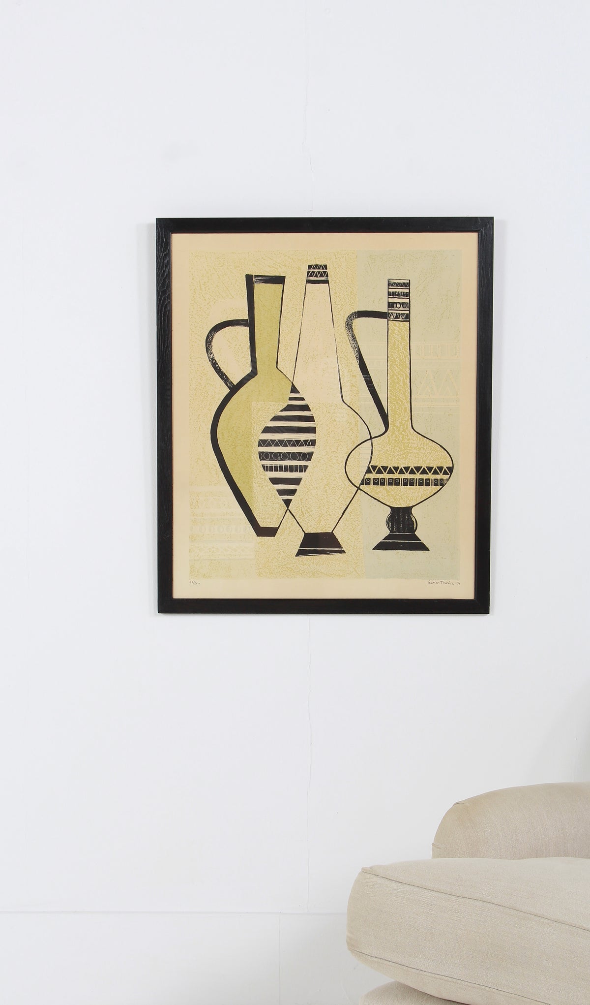 Swedish Artist Theodor Esaias Thorén Framed Composition Print with Vases