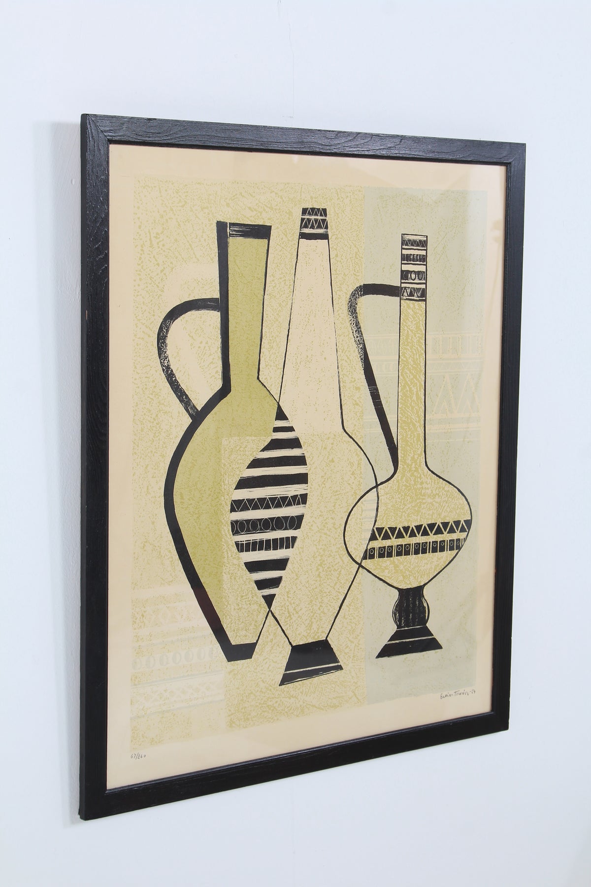 Swedish Artist Theodor Esaias Thorén Framed Composition Print with Vases