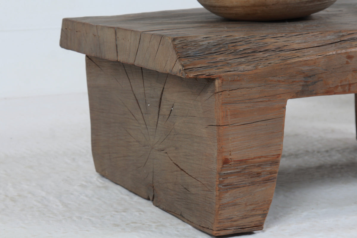 UNIQUE BRUTALIST WABI SABI ELM SLAB COFFEE TABLE