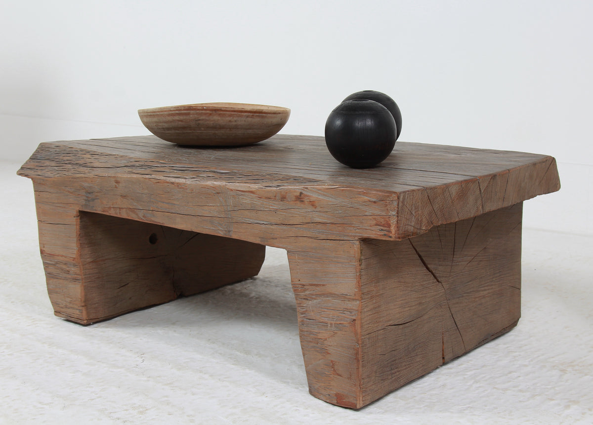 UNIQUE BRUTALIST WABI SABI ELM SLAB COFFEE TABLE