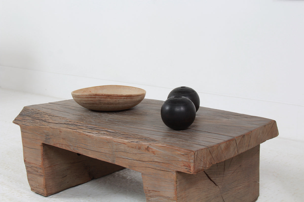 UNIQUE BRUTALIST WABI SABI ELM SLAB COFFEE TABLE