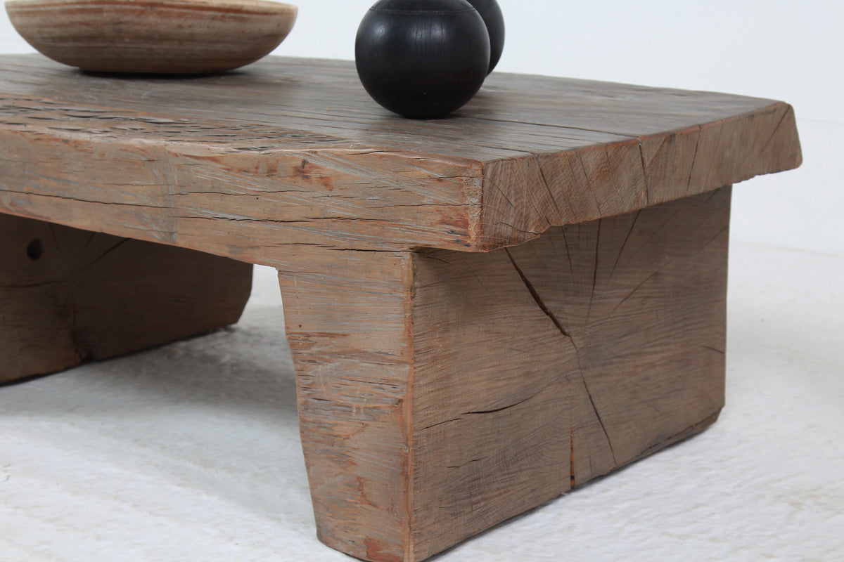 UNIQUE BRUTALIST WABI SABI ELM SLAB COFFEE TABLE