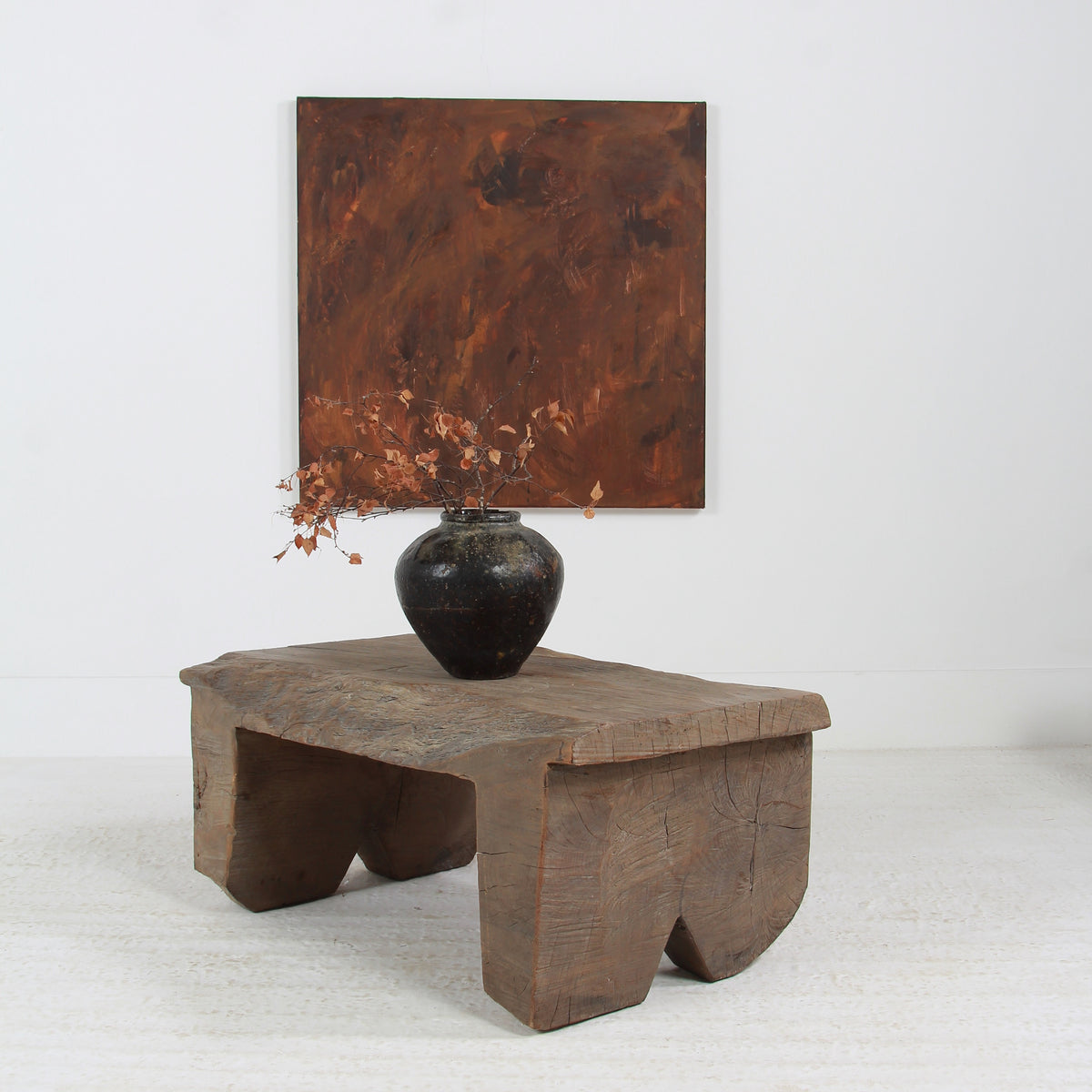 Fabulous  BRUTALIST WABI SABI ELM SLAB COFFEE TABLE