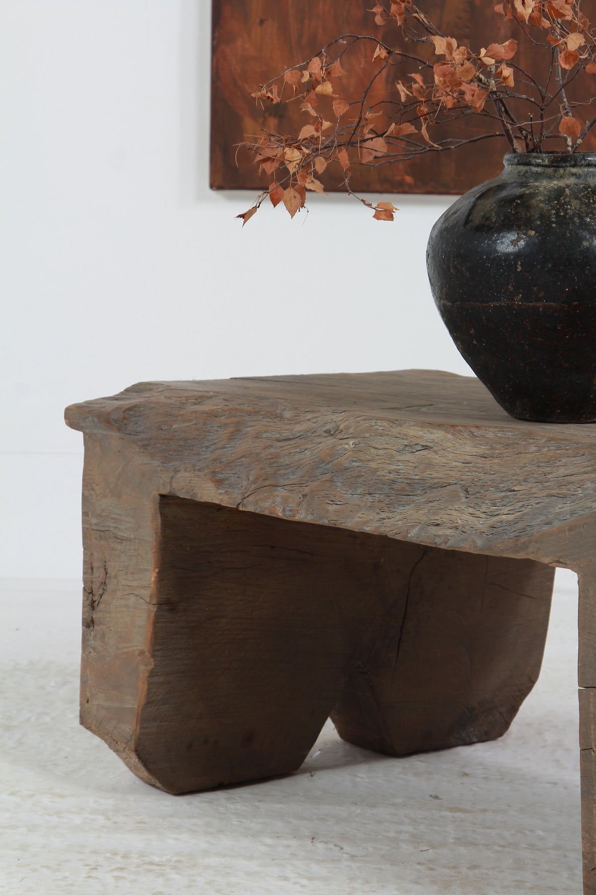 Fabulous  BRUTALIST WABI SABI ELM SLAB COFFEE TABLE