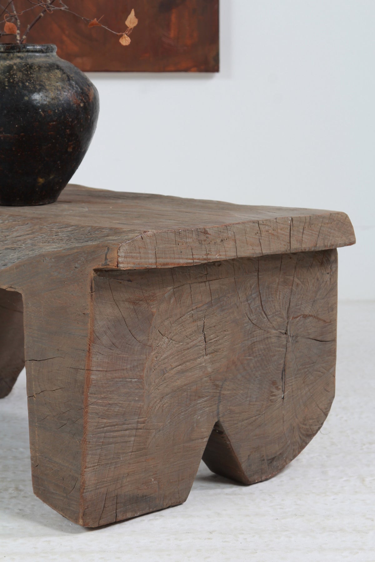 Fabulous  BRUTALIST WABI SABI ELM SLAB COFFEE TABLE