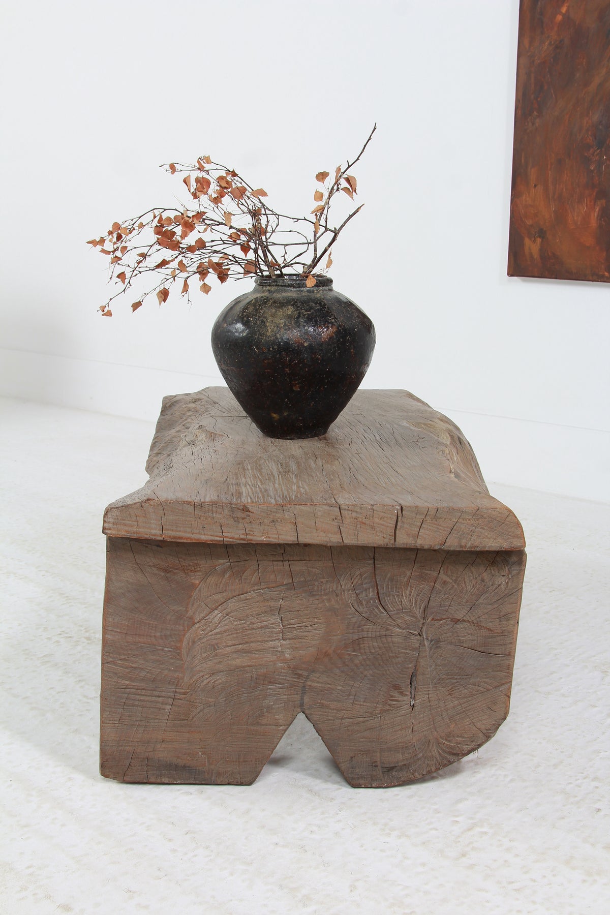 Fabulous  BRUTALIST WABI SABI ELM SLAB COFFEE TABLE